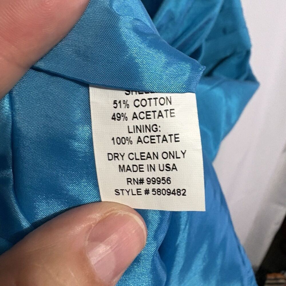 Shoshanna Women's Strapless Kira Dress Turquoise Blue USA Size 8 Homecoming Y2K - Picture 6 of 9
